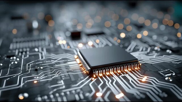 Computer chip symbolizing core technology and execution in corporate ai enablement and development framework. AI Microchip Core &ndash; Animated Video Version