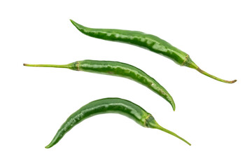 Fresh Green Chili Peppers Isolated and Vegetable for Culinary Delights on Transparent Background.