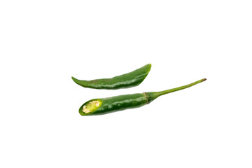 Organic Chili : Fresh Green Chile Peppers - Vegetable Delights for Healthy Gardening on Transparent Background.