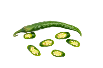 Organic Chili seeds: Fresh Green Chile Peppers - Vegetable Delights for Healthy Gardening on Transparent Background.