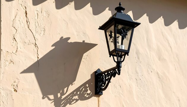 Exterior wall lantern shadow