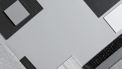 Abstract neutral materials, flat lay mood board