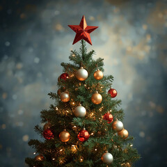 Holiday Star Topper on a Cozy Christmas Tree