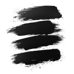 Expressive black brush strokes on a white backdrop with transparent end