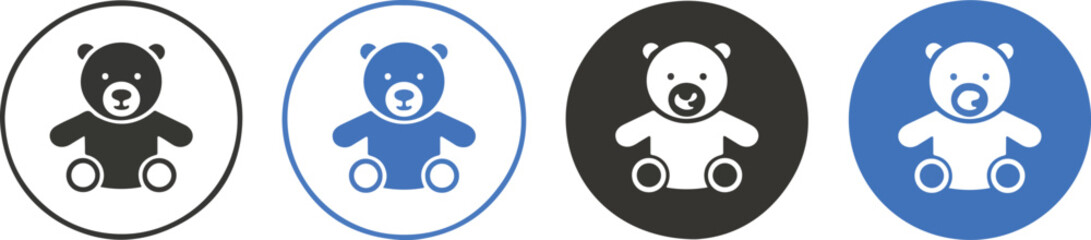 Teddy bear icon Thin line design vector art and illustration
