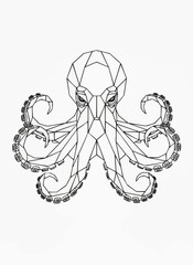 hand drawn vector illustration of  octopus