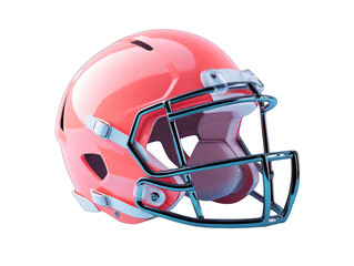 Fototapeta premium Futuristic sleek 3D football helmet icon with a minimalist design transparent background