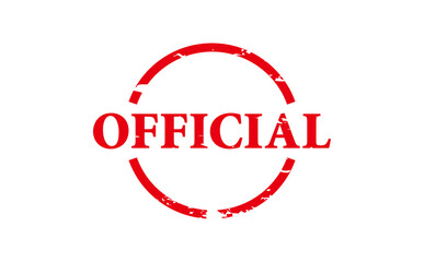 OFFICIAL - Red Rubber Stamp with text OFFICIAL
