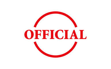 OFFICIAL - Red Rubber Stamp with text OFFICIAL
