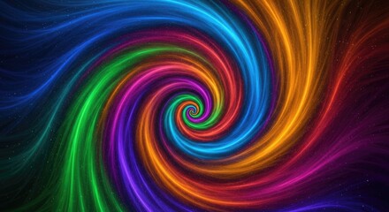 A vibrant, colorful, abstract swirl pattern with a gradient of rainbow colors.
