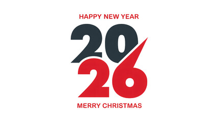 Modern graphic design celebrating the arrival of the new year 2026 with holiday greetings