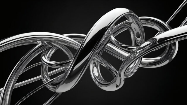 chrome 3d render, modern background