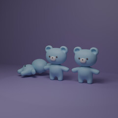 ゆめかわいい水色のテディベア