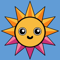 Elegant radiant mountain scene vector illustration