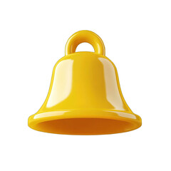 Illustrative yellow bell object with simple form on transparent background