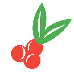 vector illustration of a ripe red currant