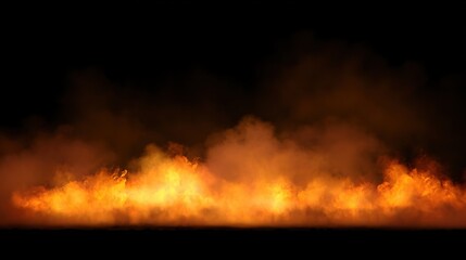 ferocity. Dramatic flames with intense orange and yellow hues isolated against a dark atmospheric background. STEM education sheets, lab safety posters, designed for biotech research communications.