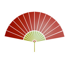 Illustration of Traditional Red Hand Fan