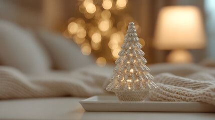 Refined decorations complete a bedroom with elegant Christmas charm tastefully