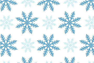 Watercolor snowflake pattern seamless winter holiday background
