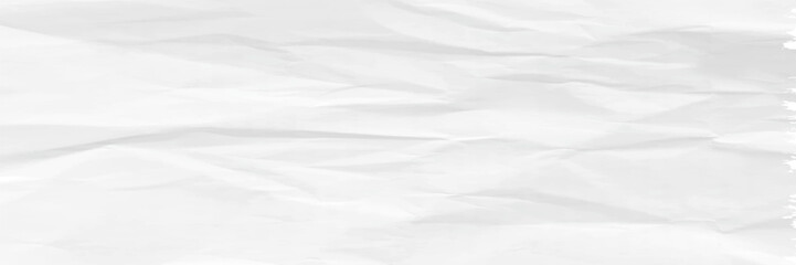 White crumpled paper background with a textured, wrinkled style. The background is predominantly white, adding a layered white effect. Paper texture background vector.