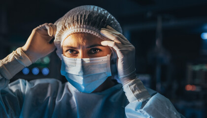 utting Edge Laboratory Research with Gloved Scientist Using Pipette, Advanced Biotechnology Interface, Digital Chemical Structures, Futuristic Blue Tech Overlay High-Tech Medical Innovation Background