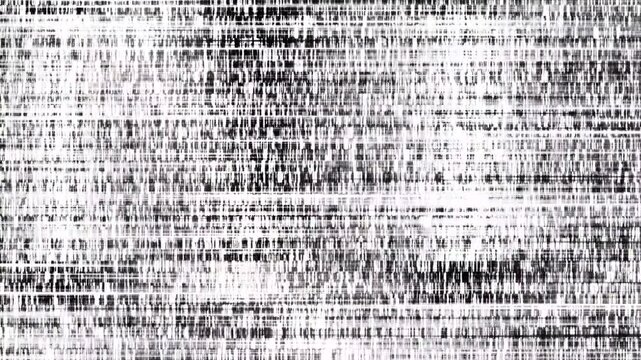 Glitch TV damage overlay transition with static effects. VHS video tape pause screen on black background. animated error video damage bad interference and no signal, tv screen noise glitch effect. 4K