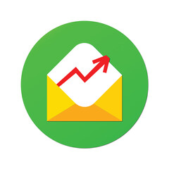 Analytics Vector Icon illustration on light green gradient background