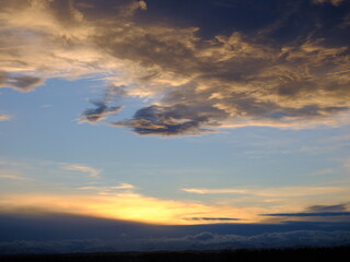 Fototapeta premium sunset in the sky, nature, ciouds, evening, color, Canada