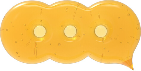 Yellow Speech Bubble with dots 3D