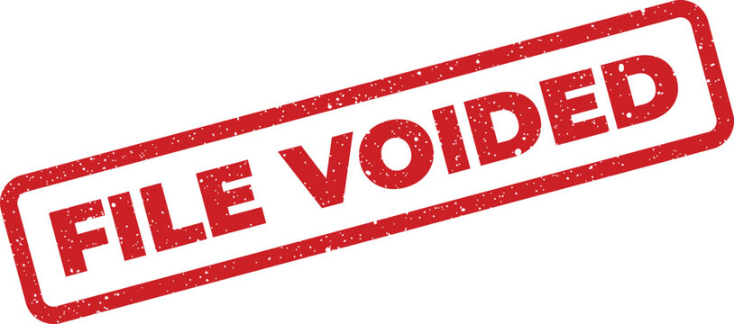 Grungy red rubber stamp indicating a document or transaction has been cancelled, invalidated, or is no longer active