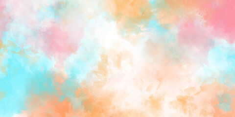 Abstract background with multicolor watercolor cloud. abstract light color grunge explosion on white background. Freeze motion of splash. Artwork for creative banner, card, template, design vector.	
