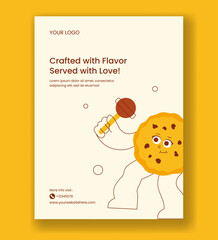 National Chocolate Cake Day Flat Cartoon Illustration Template for Vertical Poster Background