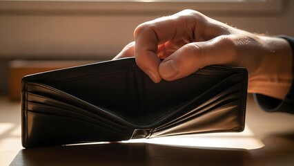 Empty wallet reflecting financial strain and challenging circumstances