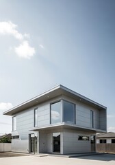 Sleek modern minimalist residence with geometric architectural design style