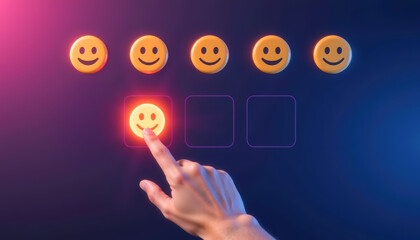 Selecting Bright Smiley Faces Digital Interface