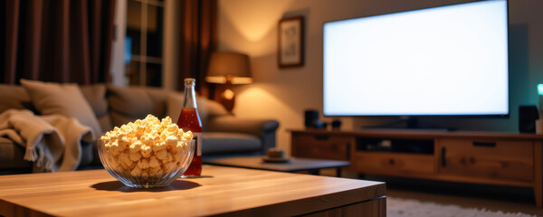 Cozy Living Room with Relaxing Atmosphere and Warm Lighting