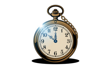 Vintage gold pocket watch with a classic face set against a solid transparent background for editorial or conceptual time management use.