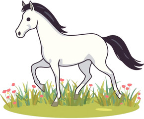 말_동물_초원에서