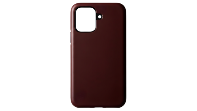 Modern smartphone in red case isolated on transparent background - Powered by Adobe