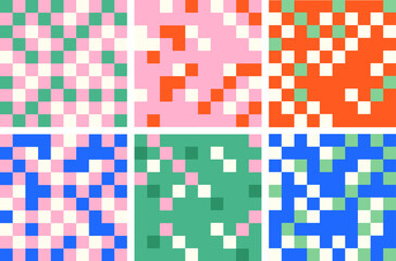 Retro Pixel Art Seamless Pattern Design
