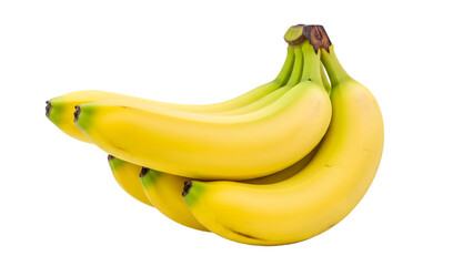 Fresh ripe bananas bunch isolated on transparent background