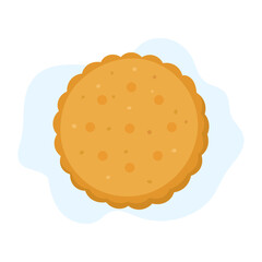 Simple snack style featuring golden cracker with dotted texture, cracker design adding clean minimal vibe ideal for food packaging, recipe visuals and branding themes.