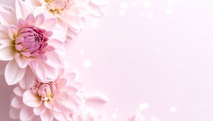 soft romance dahlia flower in sweet pastel tone background for valentine and wedding card