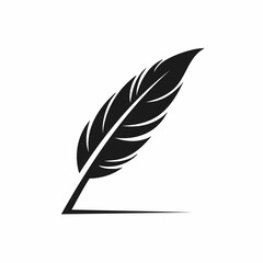 Obraz premium Feather quill pen illustration symbolizes writing history and creativity black style design