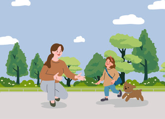 Daughter and mother lovely moment