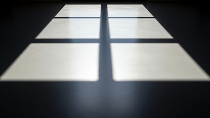 Window light pattern on dark floor