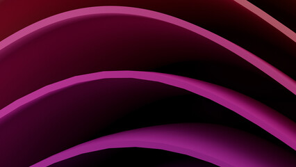 Abstract Purple and Orange Wavy Ribbons 3D Background