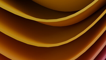 Abstract Purple and Orange Wavy Ribbons 3D Background