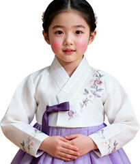 한복입고세배하는귀여운어린이